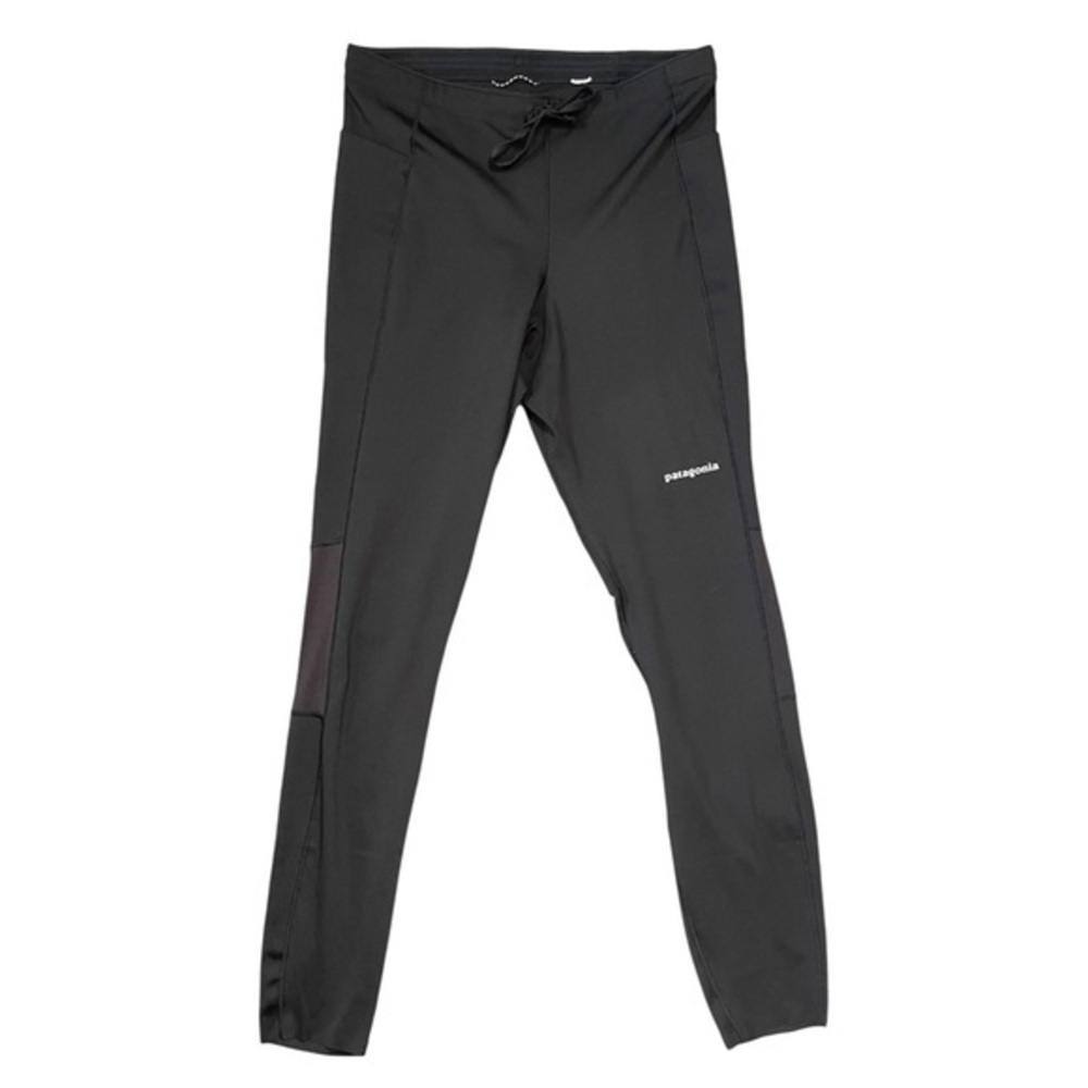 Patagonia Peak Mission Black Leggings Side Pockets Drawstring - Size Small